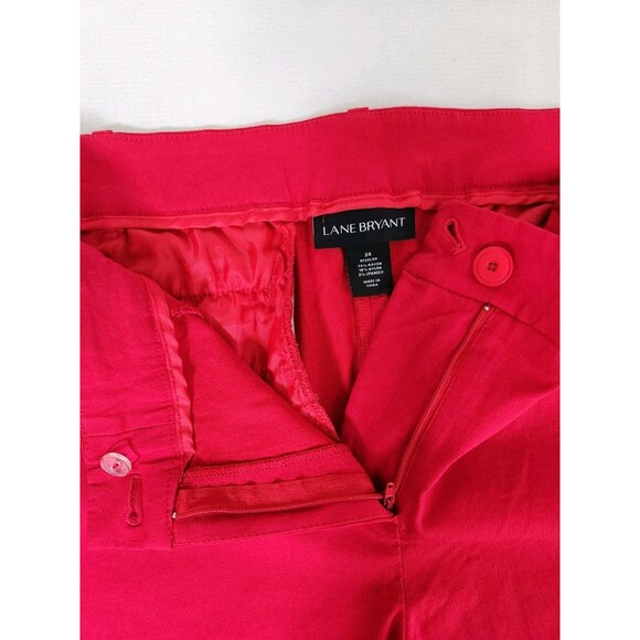 Lane Bryant Ladies 24 Regular Red Pants Stretch Festive Pockets Flat Front - Picture 5 of 9